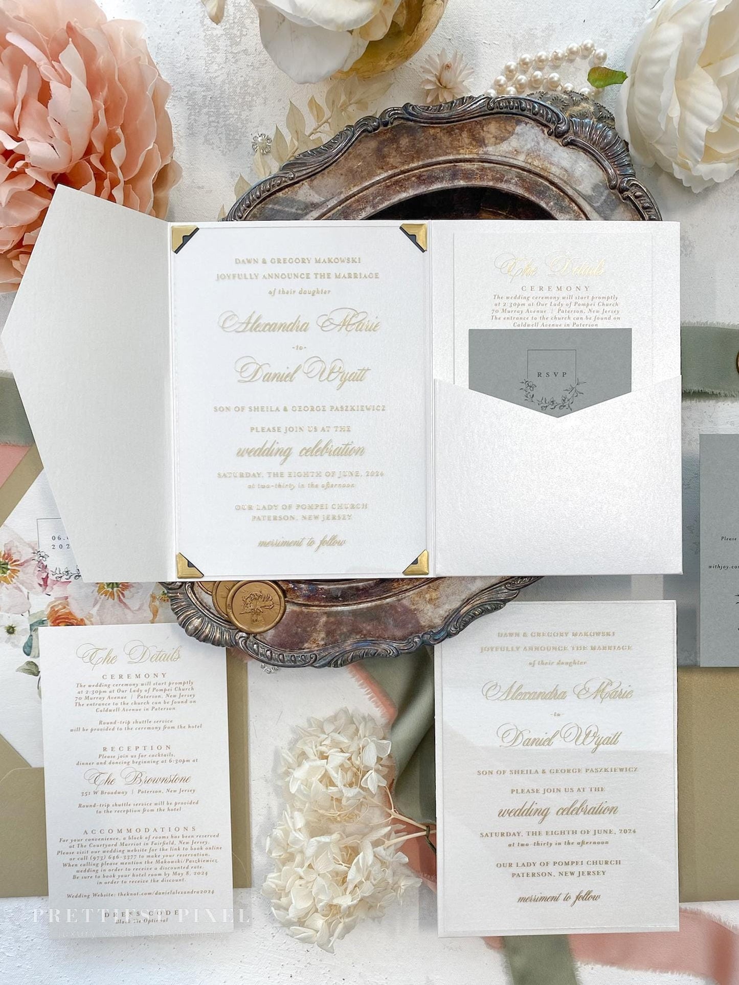 Elegant Wedding Invitation | Acrylic Card Style 286