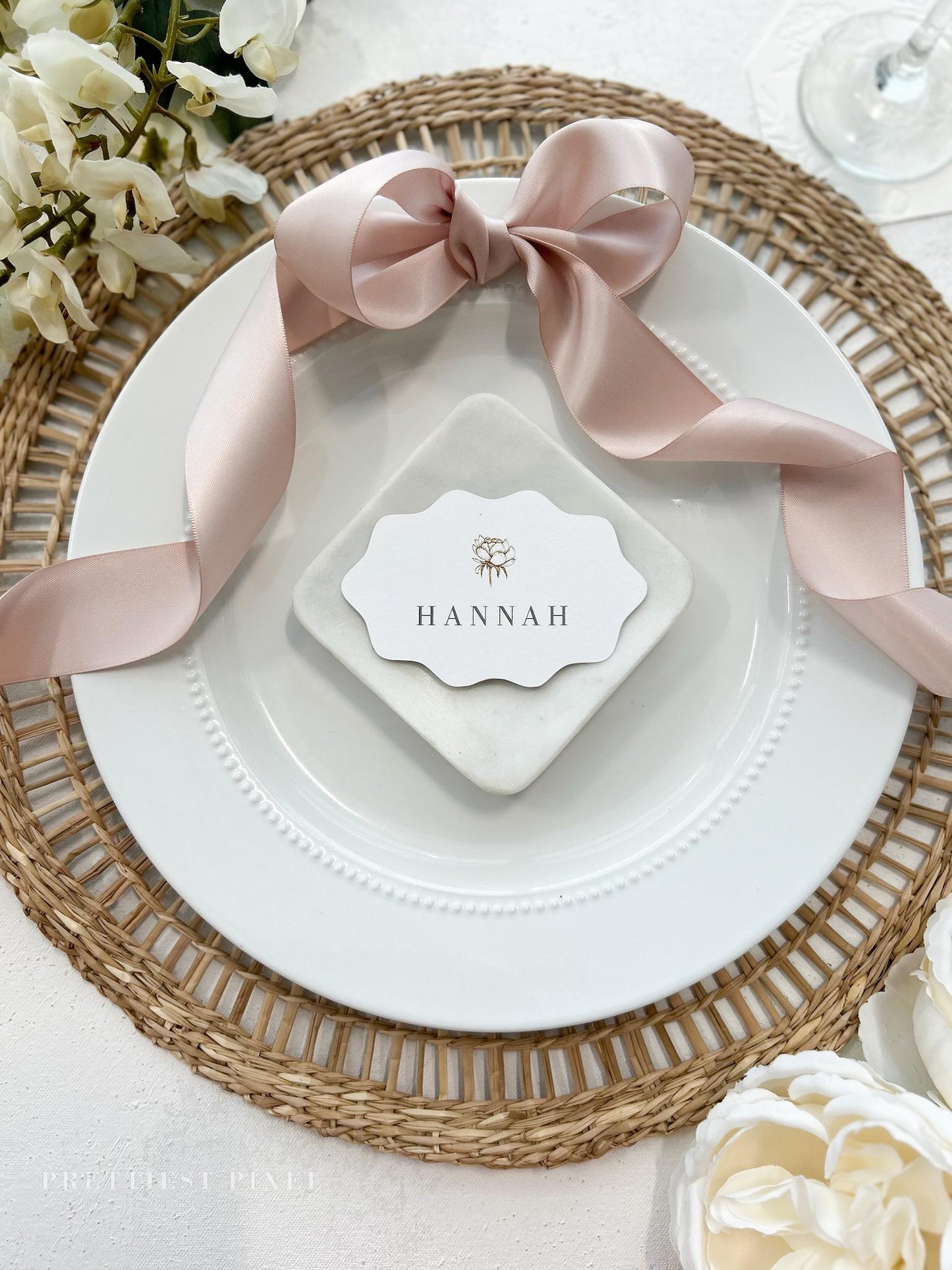Wavey Oval Place Cards | Style 333