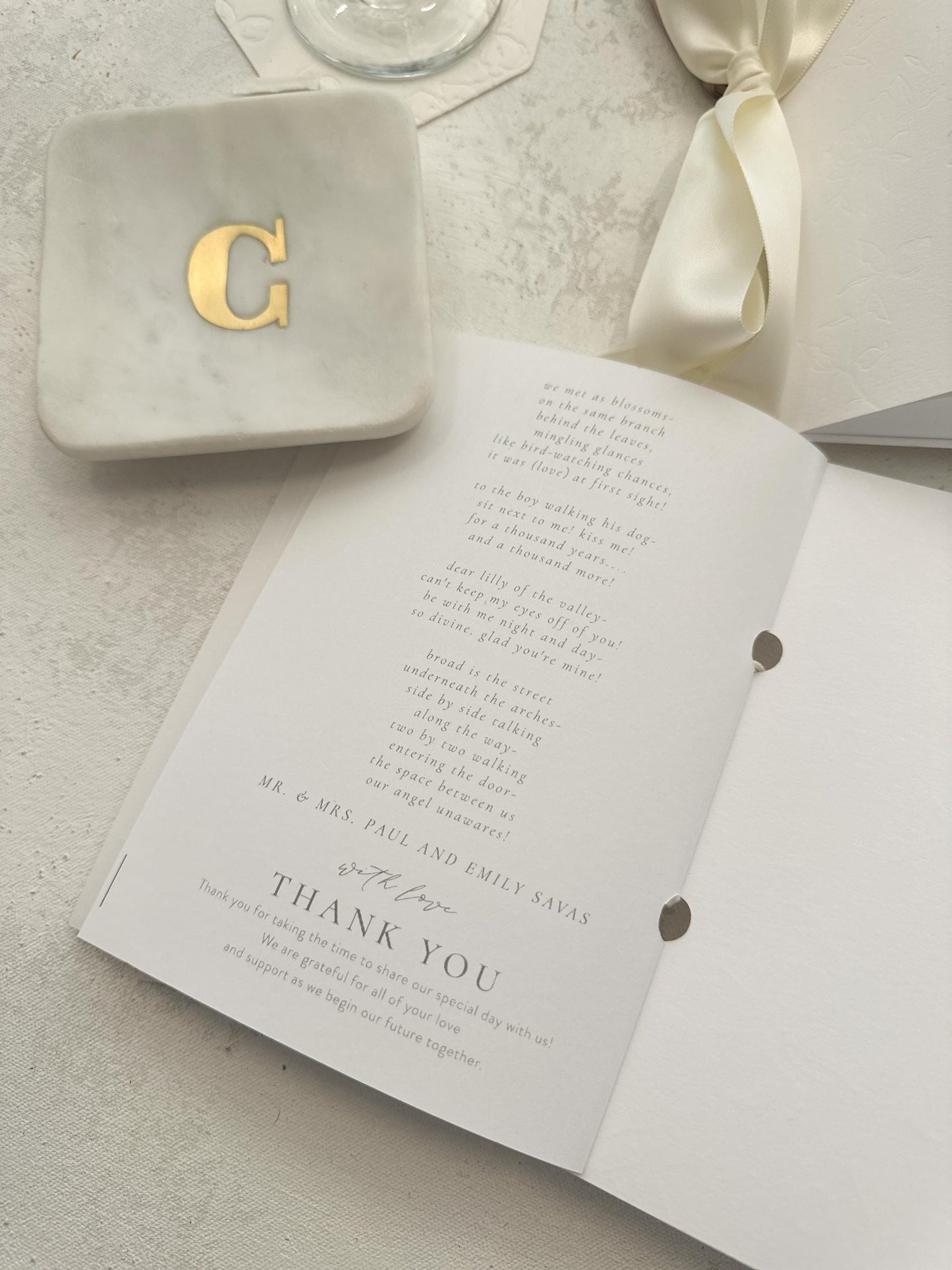 Blind Deboss Wedding Programs | Style 71 and Style 777