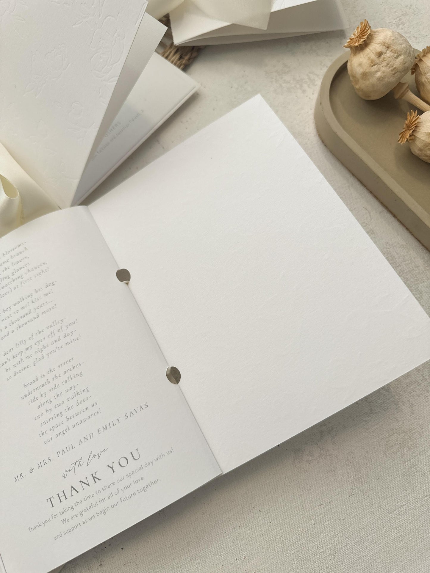 Blind Deboss Wedding Programs | Style 71 and Style 777