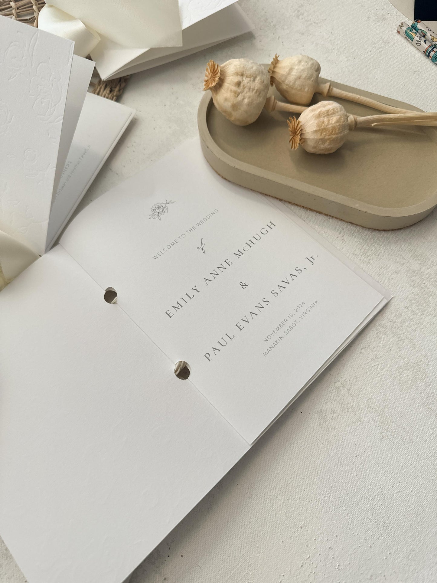 Blind Deboss Wedding Programs | Style 71 and Style 777