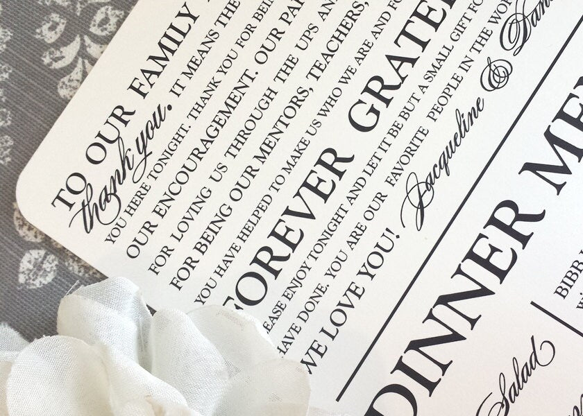 Wedding Menu and Thank You | Style 06