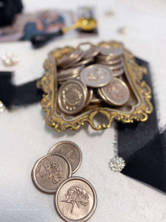 Champagne Adhesive Wax Seal Stickers