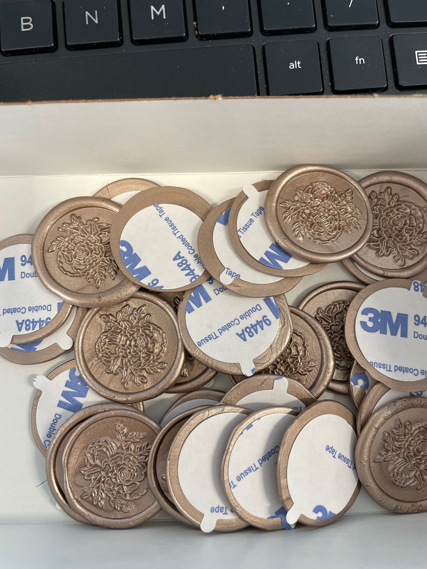 Champagne Adhesive Wax Seal Stickers