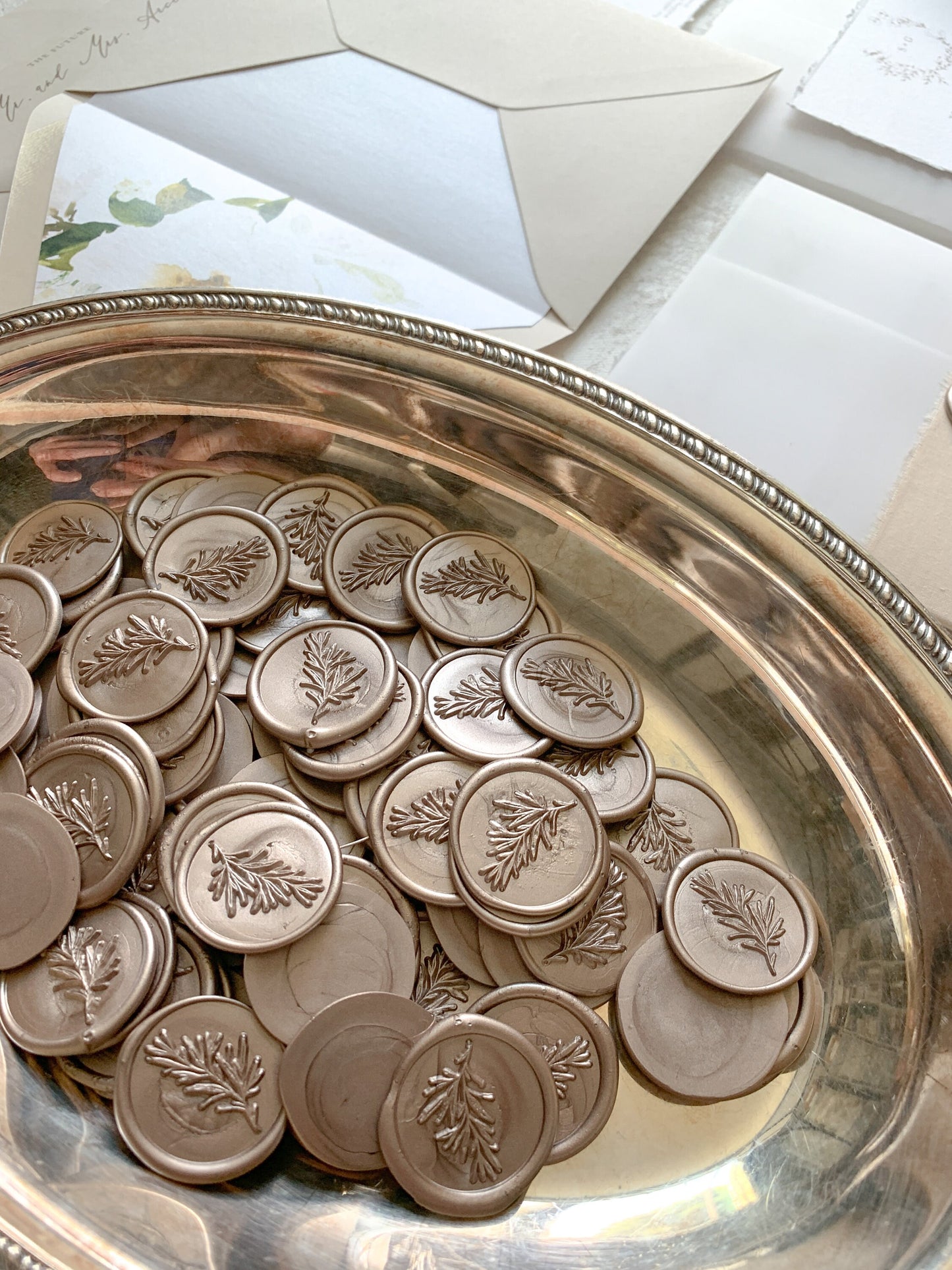 Champagne Adhesive Wax Seal Stickers