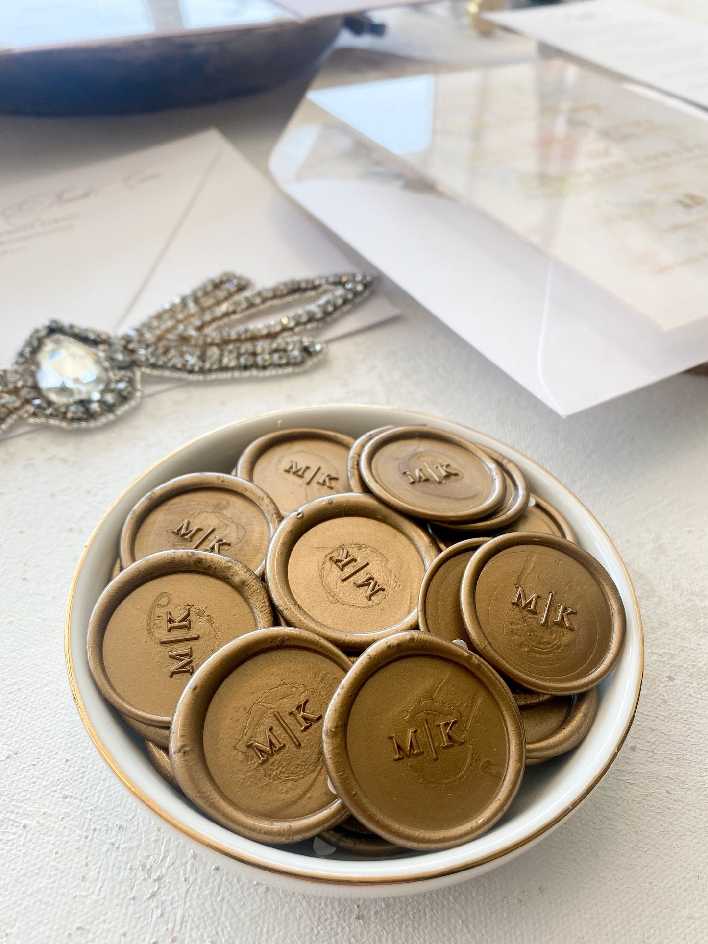 Antique Gold Adhesive Wax Seal Stickers
