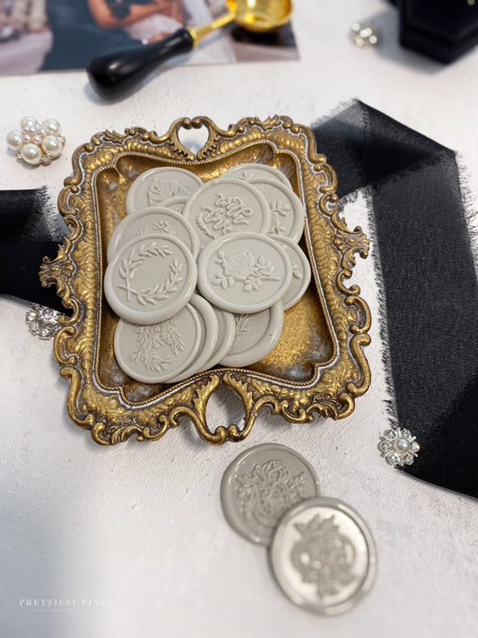 Stone Gray Adhesive Wax Seal Stickers