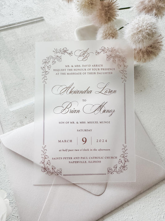 Classy Acrylic Wedding Invitations | Pink Wedding Invitation Cards Style 125