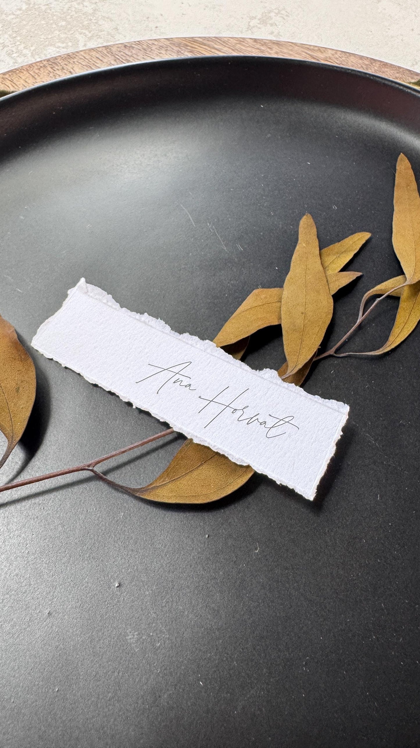 Deckle Edge Wedding Place Cards: Modern Printed Name Tags - Style 283 3.5x1 inches