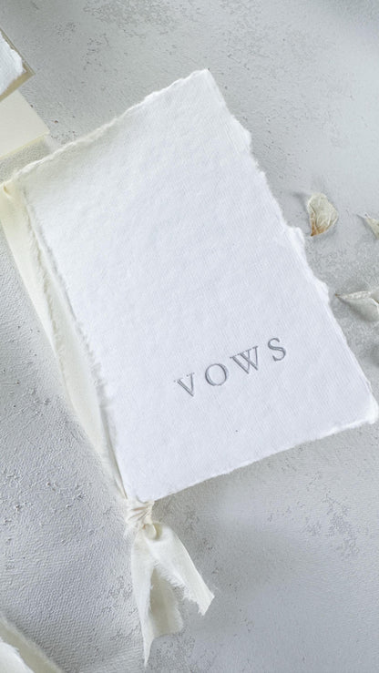 Handmade Paper Vow Books: Silver Foil Wedding Booklets (Set of 2)