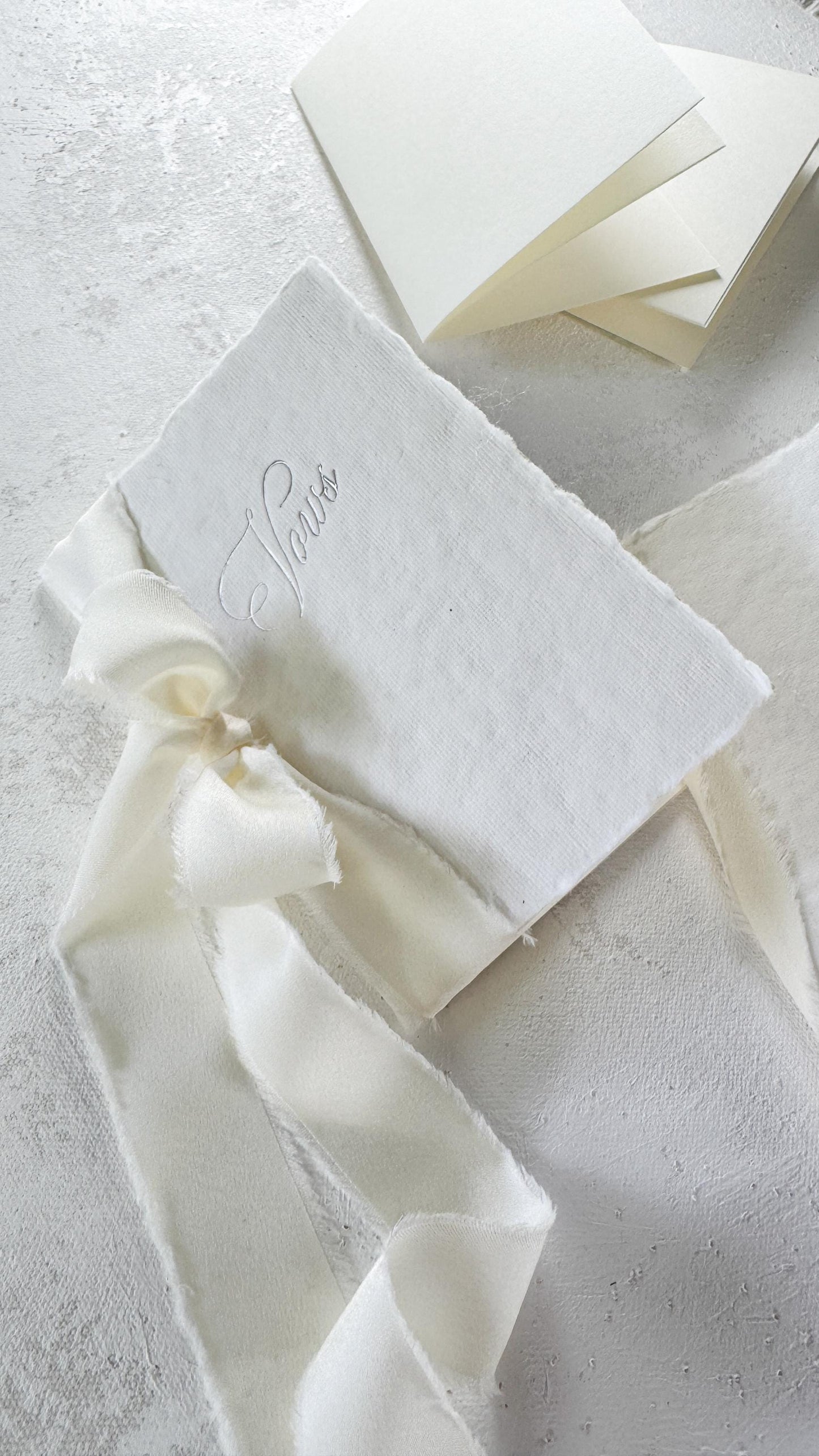 Handmade Paper Vow Books: Silver Foil Wedding Booklets (Set of 2)