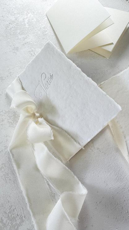Handmade Paper Vow Books: Silver Foil Wedding Booklets (Set of 2)