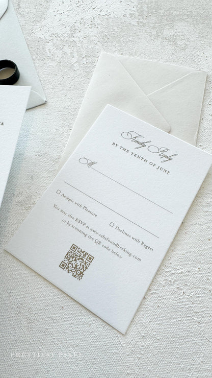 Letterpress Wedding Invitations - Custom Designs with Matching Cards Style 50