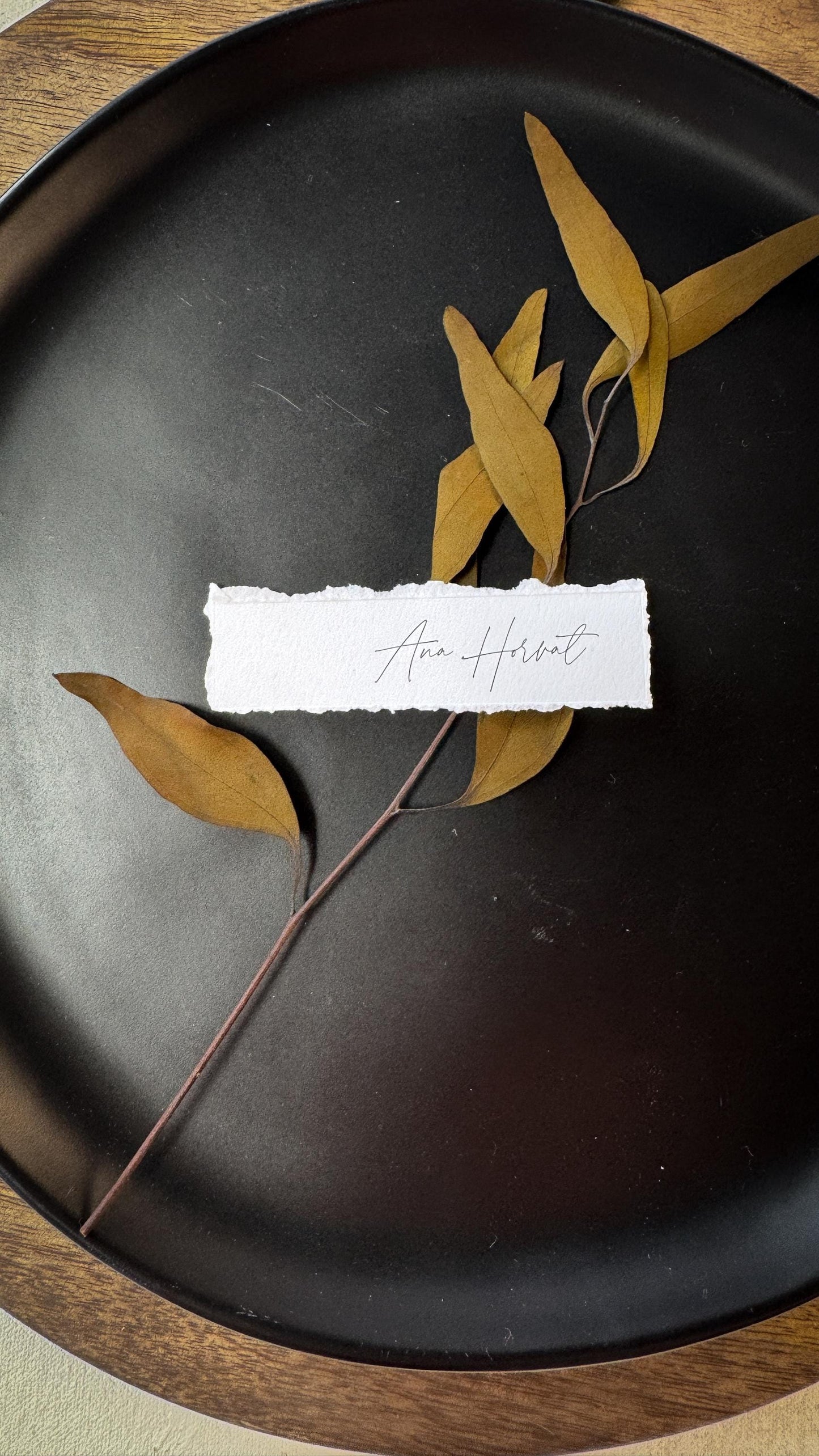 Deckle Edge Wedding Place Cards: Modern Printed Name Tags - Style 283 3.5x1 inches