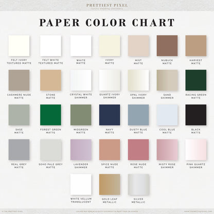 The image is a color chart that displays various shades of white, beige, and grey, along with some neutral and vibrant colors.