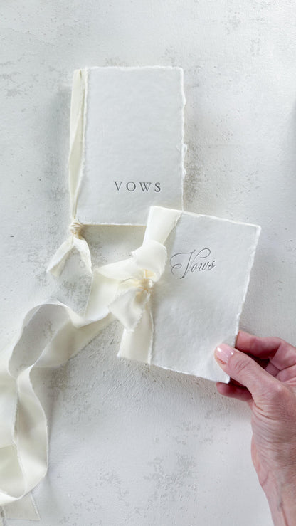 Handmade Paper Vow Books: Silver Foil Wedding Booklets (Set of 2)