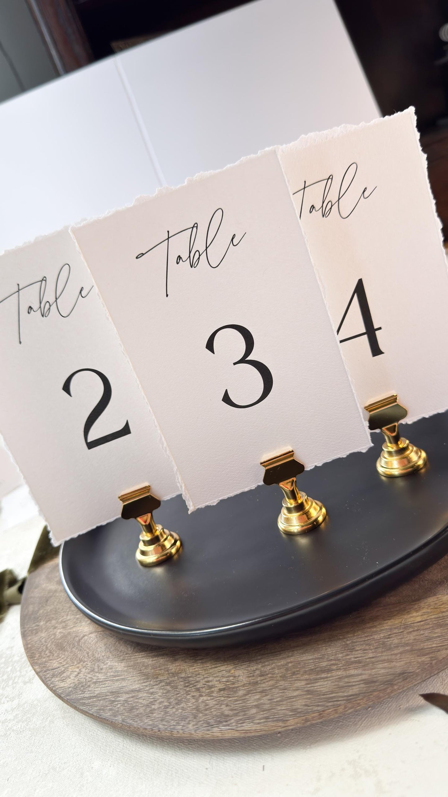 4x6 White Wedding Table Numbers Numerical | PRINTED -  Style 283