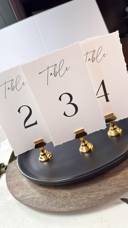 4x6 White Wedding Table Numbers Numerical | PRINTED -  Style 283
