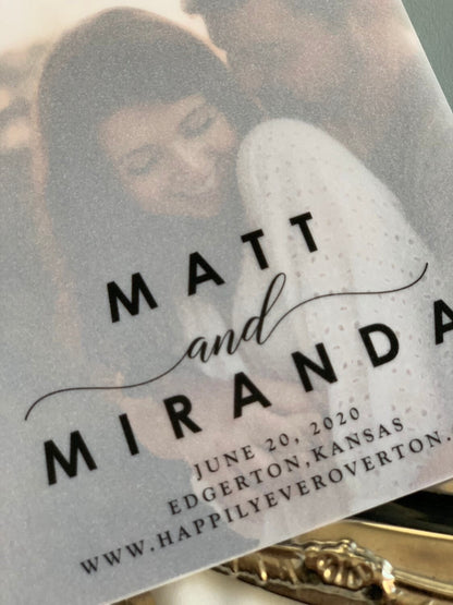 Save The Date Cards - Elegant Layered Invites With Clear Translucent Invitations - Style 171