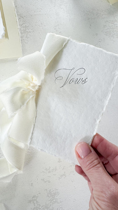 Handmade Paper Vow Books: Silver Foil Wedding Booklets (Set of 2)