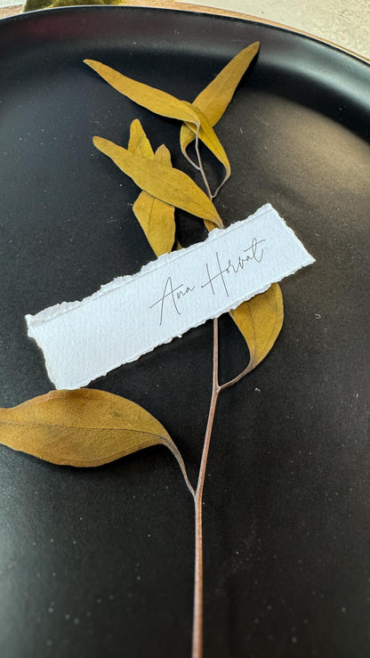 Deckle Edge Wedding Place Cards: Modern Printed Name Tags - Style 283 3.5x1 inches