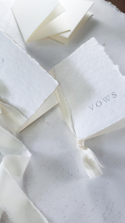Handmade Paper Vow Books: Silver Foil Wedding Booklets (Set of 2)