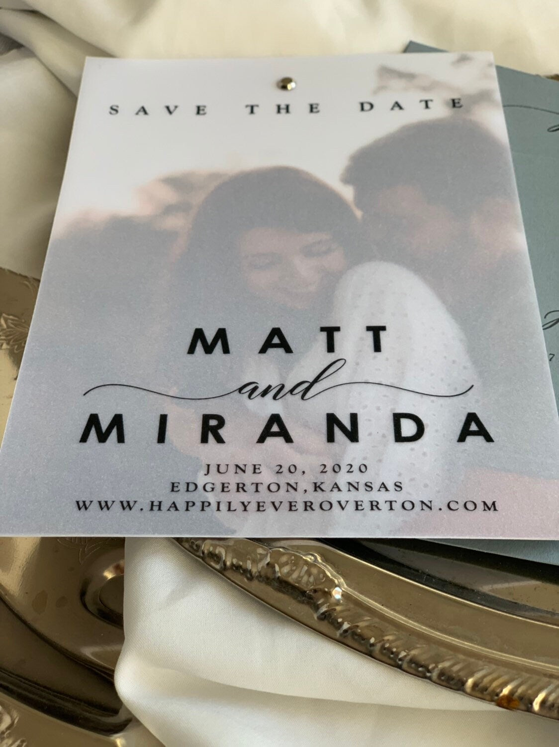 Save The Date Cards - Elegant Layered Invites With Clear Translucent Invitations - Style 171