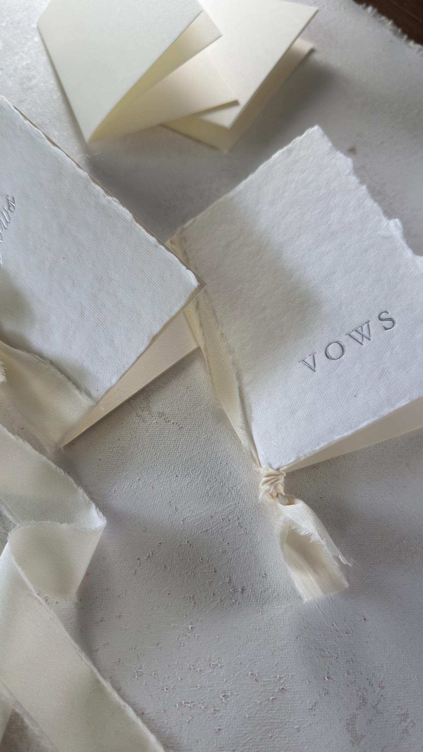 Handmade Paper Vow Books: Silver Foil Wedding Booklets (Set of 2)