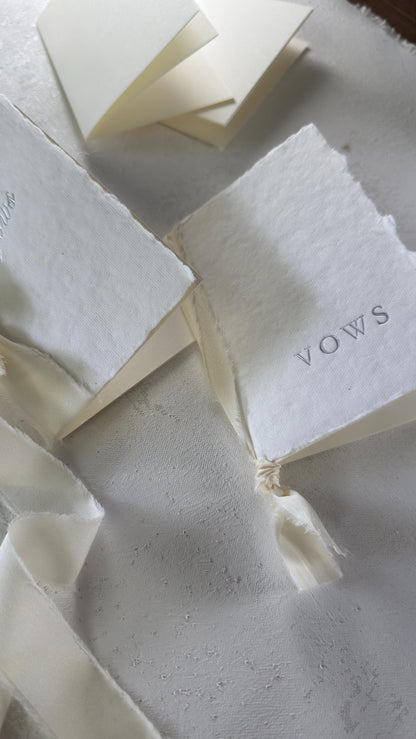 Handmade Paper Vow Books: Silver Foil Wedding Booklets (Set of 2)