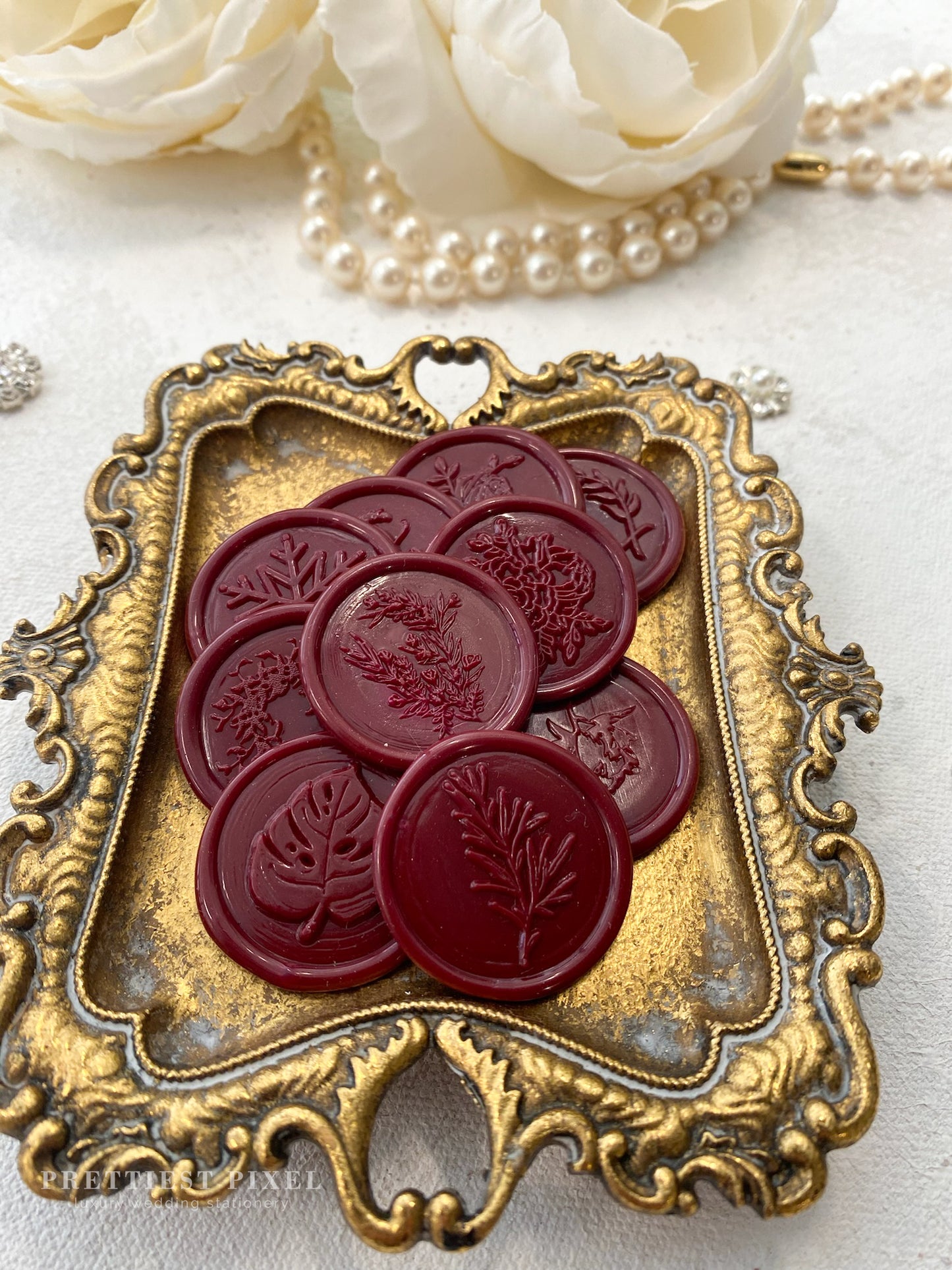 a close up of a tray of wax on a table