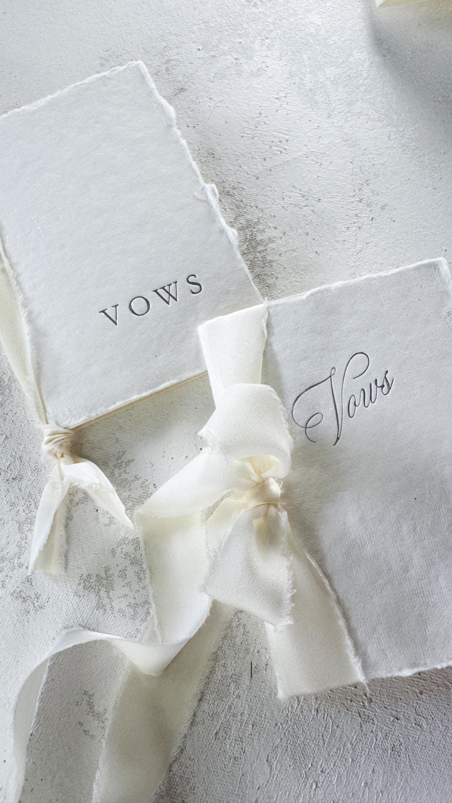 Handmade Paper Vow Books: Silver Foil Wedding Booklets (Set of 2)