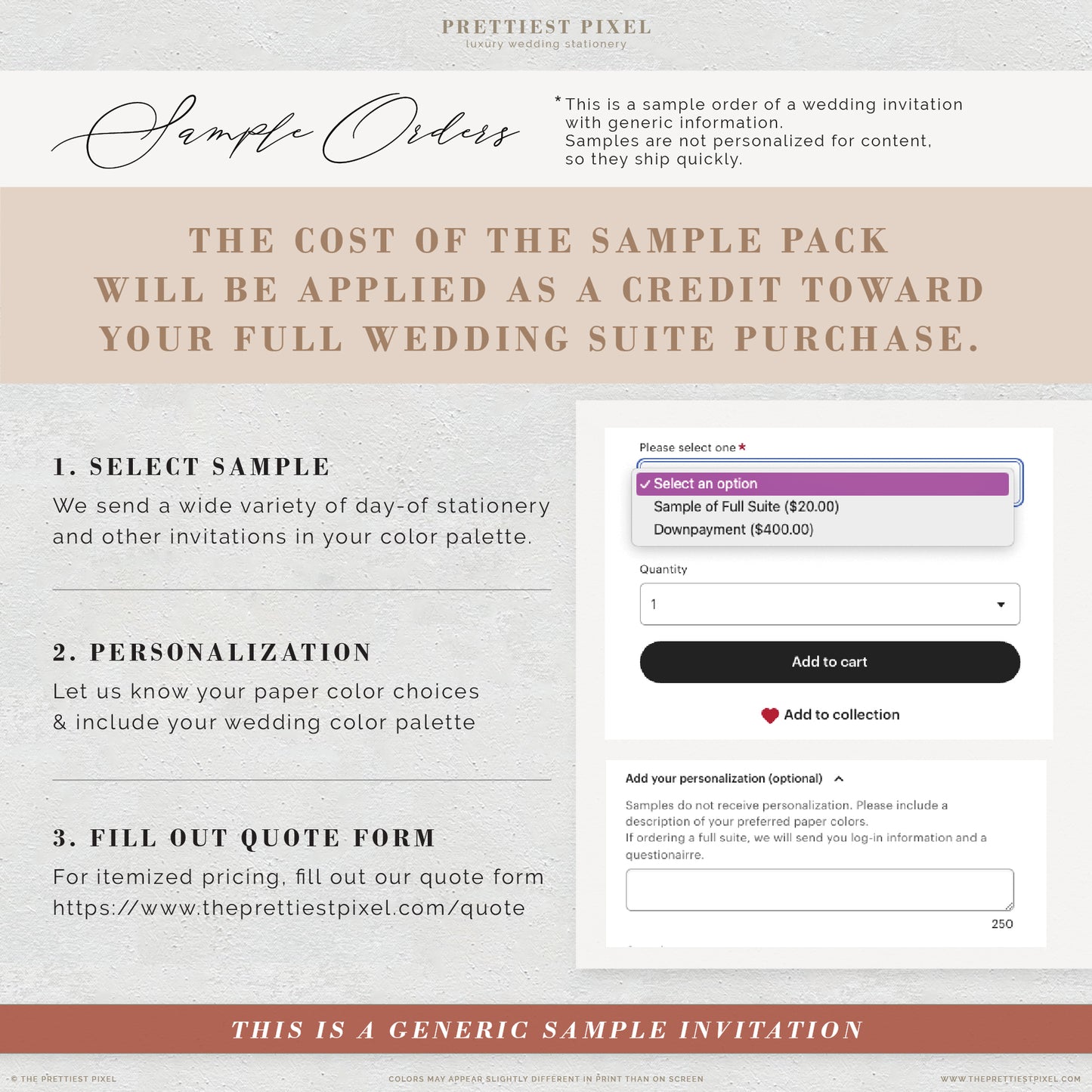 a sample of a wedding package for a bride