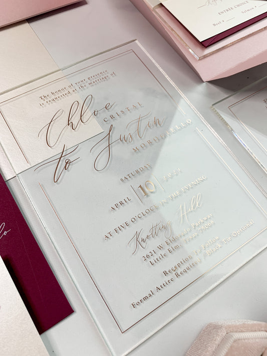 Clear Acrylic Invitations  |  Thick 3mm