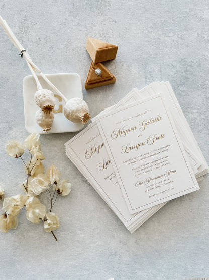 Ivory Wedding Invitation | Pocket Folder Style 218