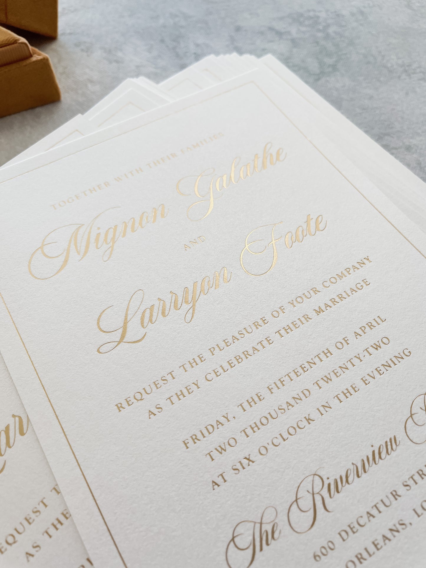 Ivory Wedding Invitation | Pocket Folder Style 218