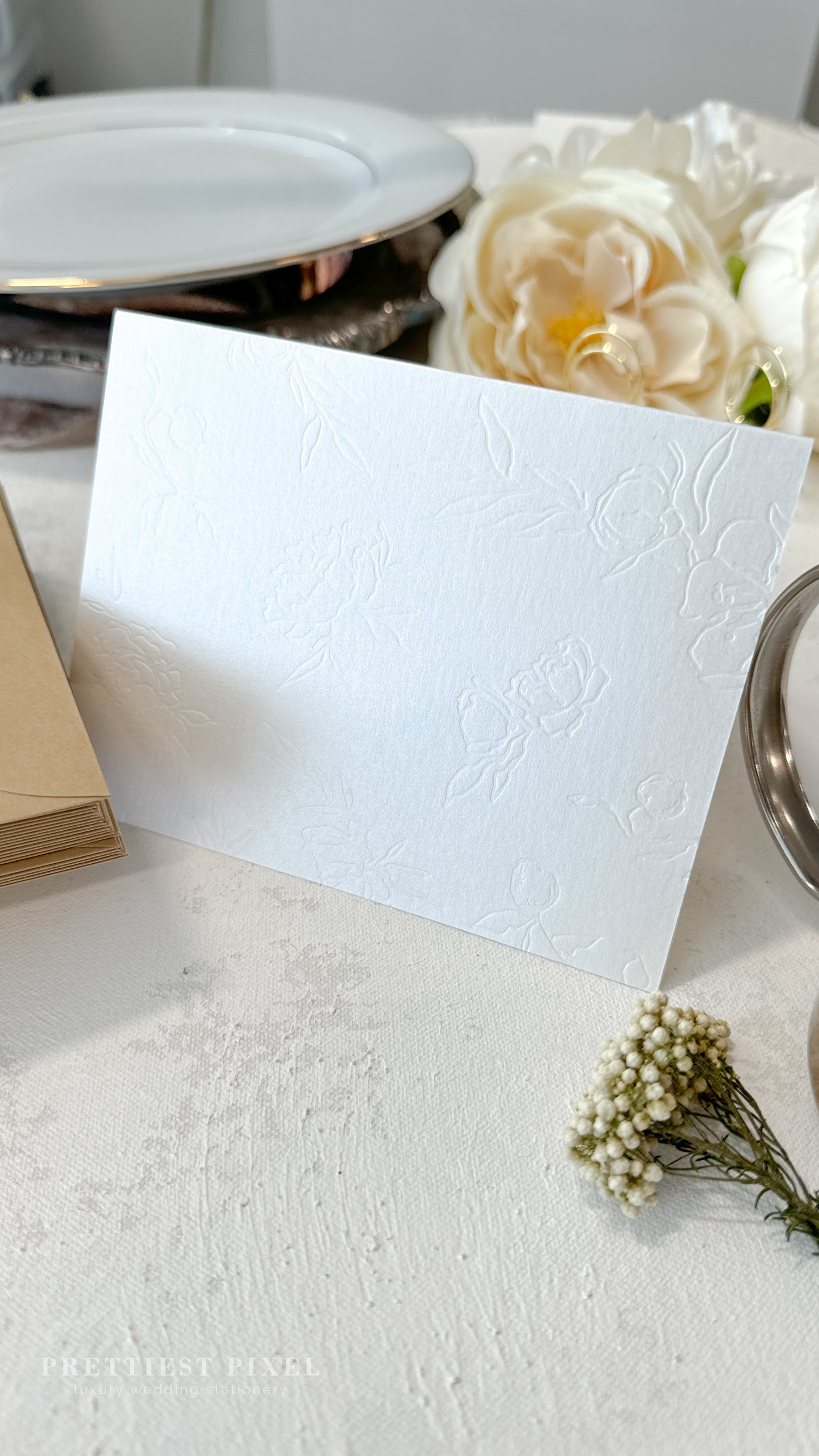 Folded Thank You Cards with Delicate Blind Deboss - Style 71 | Set of 50