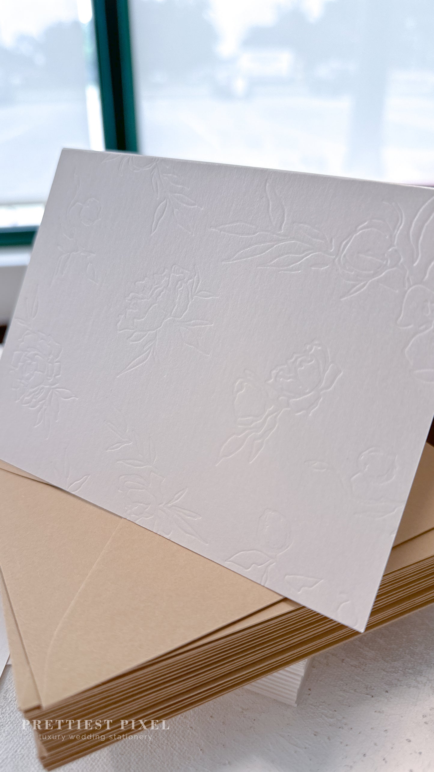 Folded Thank You Cards with Delicate Blind Deboss - Style 71 | Set of 50