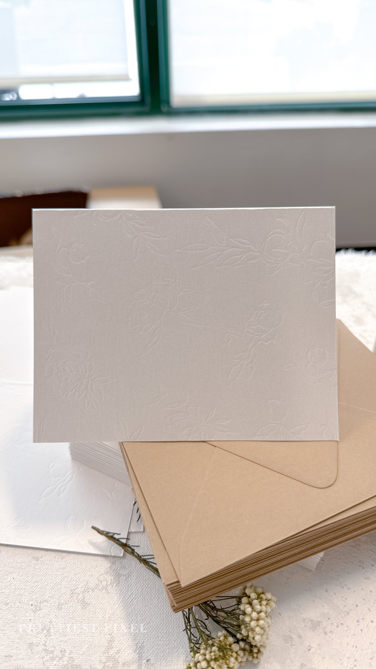 Folded Thank You Cards with Delicate Blind Deboss - Style 71 | Set of 50