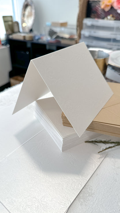 Folded Thank You Cards with Delicate Blind Deboss - Style 71 | Set of 50