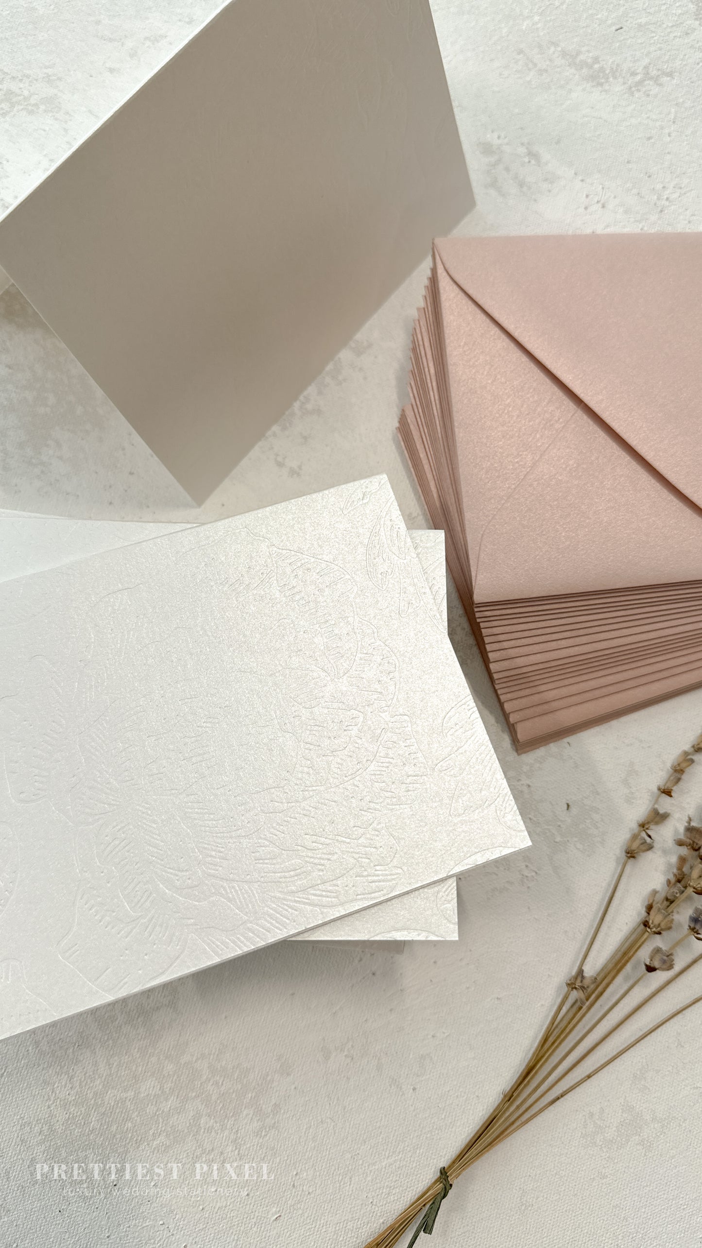 Folded Thank You Cards with Delicate Blind Deboss - Style 777 | Set of 50