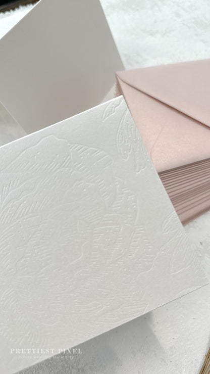 Folded Thank You Cards with Delicate Blind Deboss - Style 777 | Set of 50