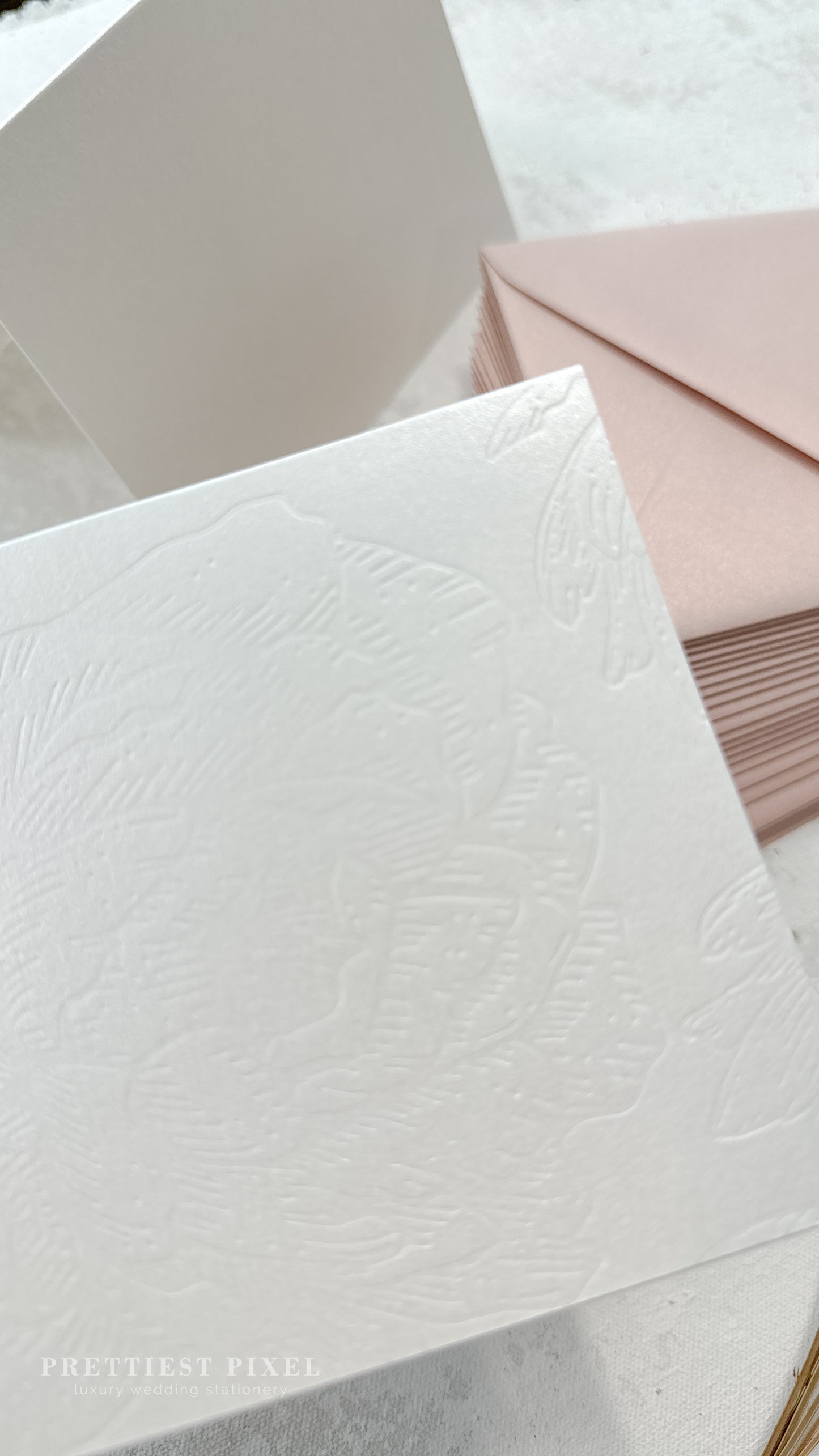 Folded Thank You Cards with Delicate Blind Deboss - Style 777 | Set of 50