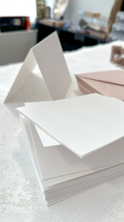 Folded Thank You Cards with Delicate Blind Deboss - Style 777 | Set of 50