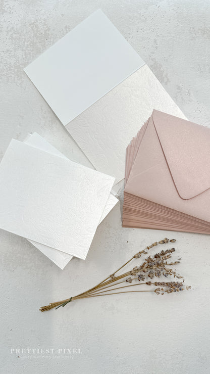 Folded Thank You Cards with Delicate Blind Deboss - Style 777 | Set of 50