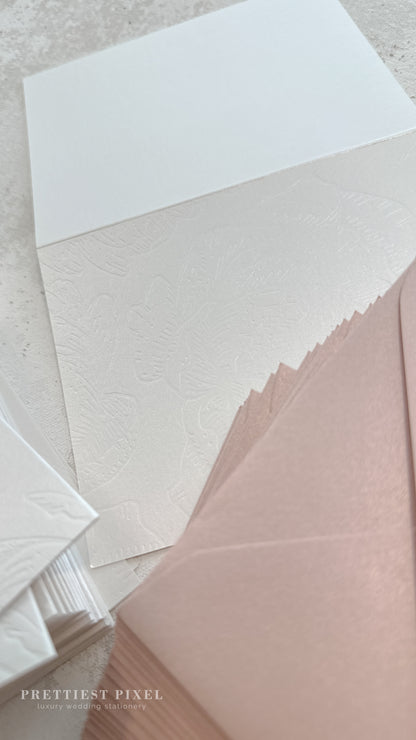 Folded Thank You Cards with Delicate Blind Deboss - Style 777 | Set of 50