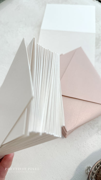 Folded Thank You Cards with Delicate Blind Deboss - Style 777 | Set of 50