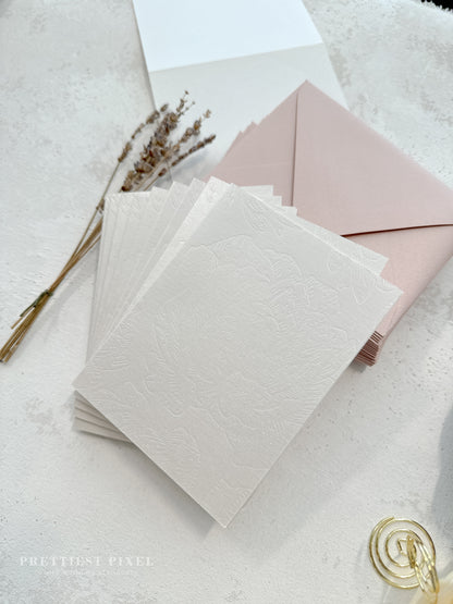 Folded Thank You Cards with Delicate Blind Deboss - Style 777 | Set of 50