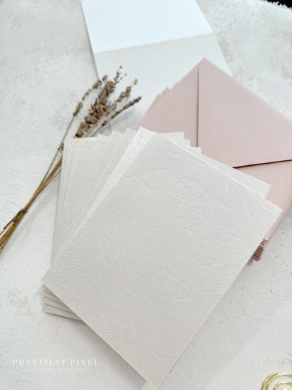 Folded Thank You Cards with Delicate Blind Deboss - Style 777 | Set of 50