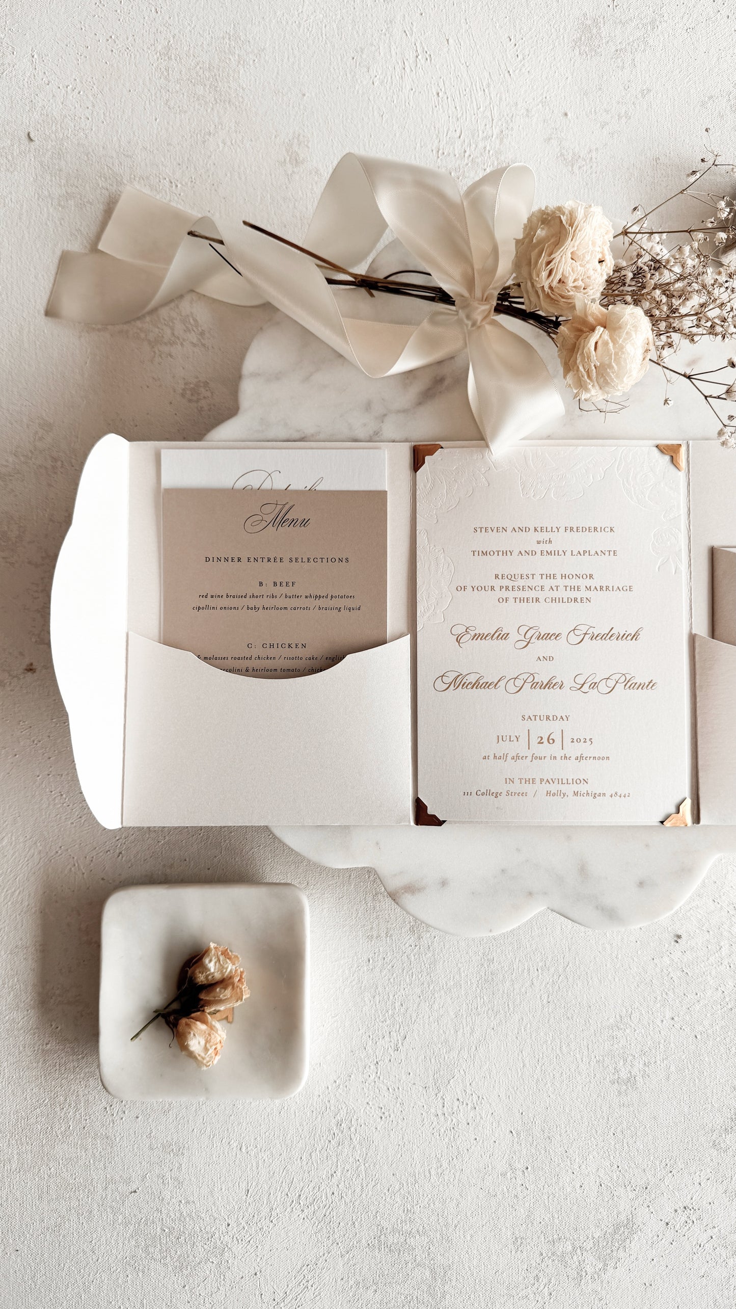 Pocket Booklet Wedding Invitations | Style 3277