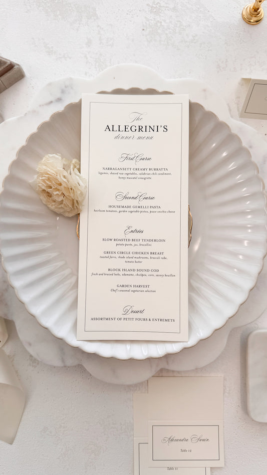 Wedding Menu | Style 298